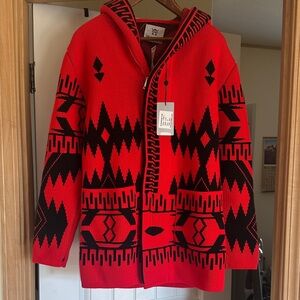 Bold Red and Black Men's Patterned Jacket